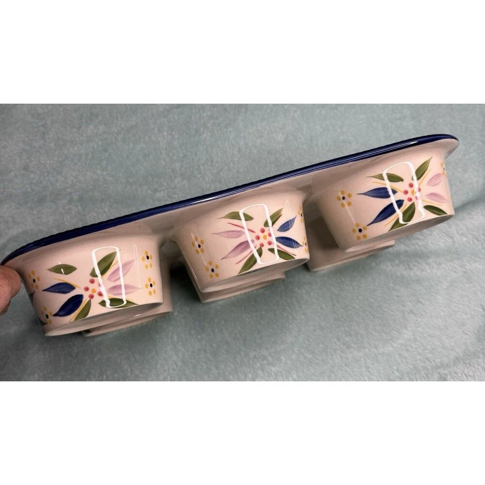 Temptations by Tara Old World Floral 6 Lg Muffin Cupcake Muffin Baking Dish